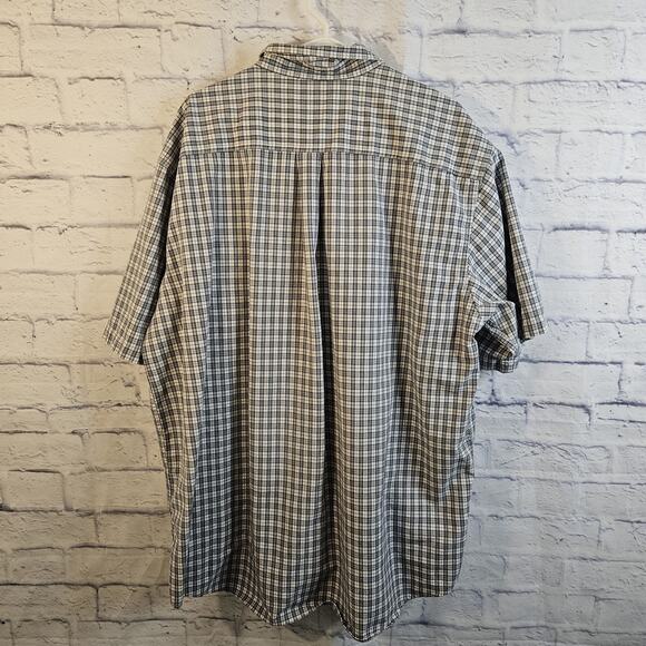 Carhartt Mens Short Sleeve Plaid Button Down Shirt Size 2XL Tall Heavy Cotton - Picture 4 of 6